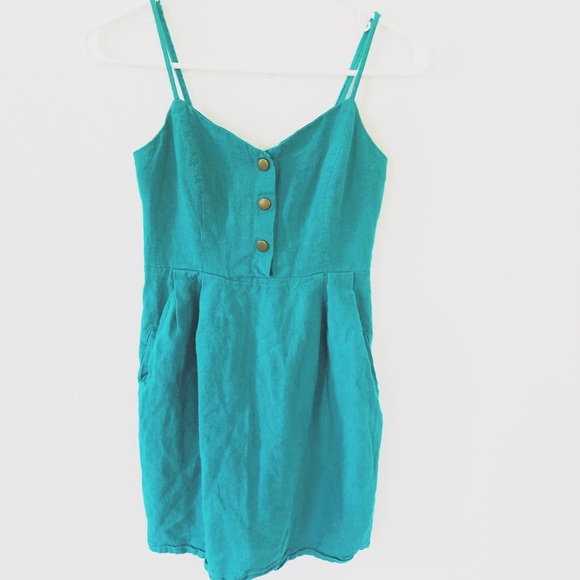 Turquoise Linen Dress 👗 from Urban Outfitters - Picture 3 of 7